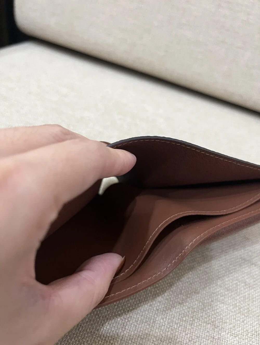 Louis Vuitton Tan/Brown Leather Money Clip Wallet